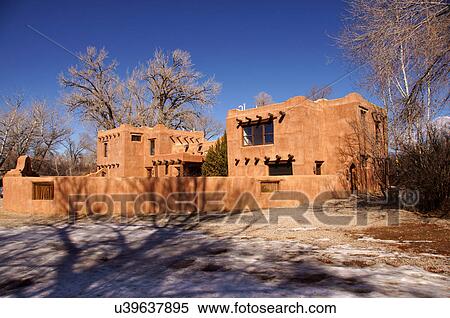Stock Photography -  mabel dodge luhan house taos nm bed and new. Fotosearch