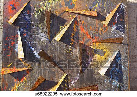 Stock Photography -  metal artwork graphic cerrillos new mexico nm. Fotosearch