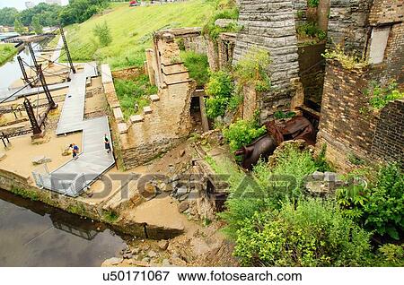 Stock Photo -  mill ruins park stone arch bridge minnesota mn. Fotosearch