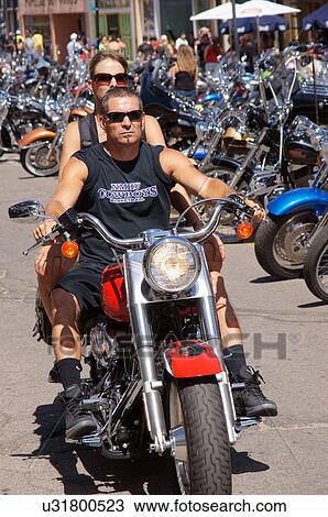 Stock Image -  motorcycle biker street rally july 27-29 2012. Fotosearch
