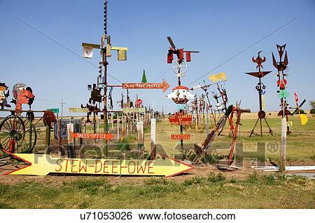 Stock Photograph -  mt liggetts political satire metal sculpture ks. Fotosearch