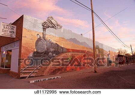 Stock Photography -  mural sunset new mexico nm salon day spa art. Fotosearch