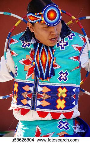 Picture -  native american indian hoop dancer powwow powwaw. Fotosearch