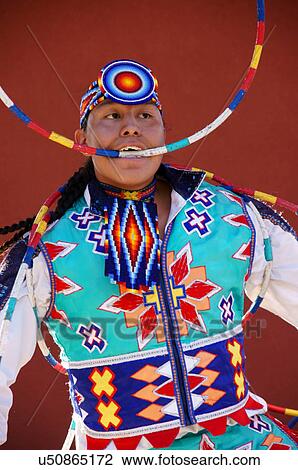 Stock Image -  native american indian hoop dancer powwow powwaw. Fotosearch