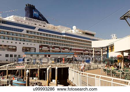 Stock Photograph -  norwegian star cruise ship seattle washington wa. Fotosearch