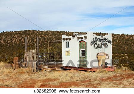 Stock Photo -  old santa fe trail cafe bernal new mexico nm. Fotosearch