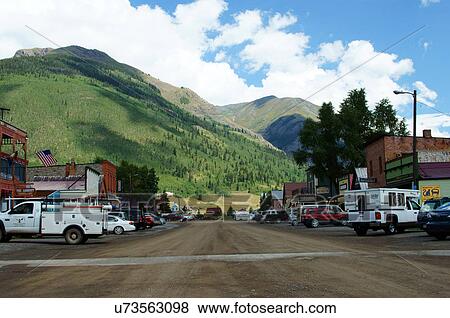 Stock Photo -  old town silverton colorado co burghal center. Fotosearch
