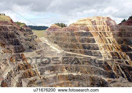 Stock Image -  open pit gold mine lead south dakota sd industry. Fotosearch