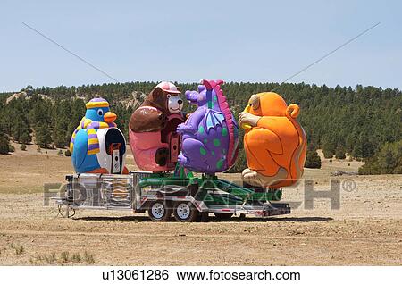 Stock Photograph -  plastic carnival characters on trailor las vegas. Fotosearch