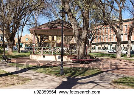 Picture -  plaza historical district las vegas new mexico. Fotosearch