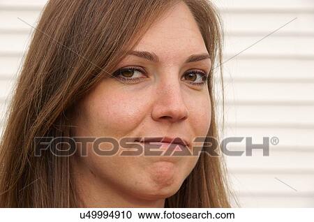Stock Image -  portrait headshot brunette young woman female. Fotosearch