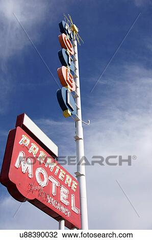 Stock Image -  premiere motel sign design beauty route 66. Fotosearch