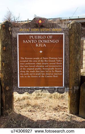 pueblo santo domingo kiua historical marker sign View Large Photo Image Stock Photo - pueblo santo domingo kiua historical marker sign. Fotosearch