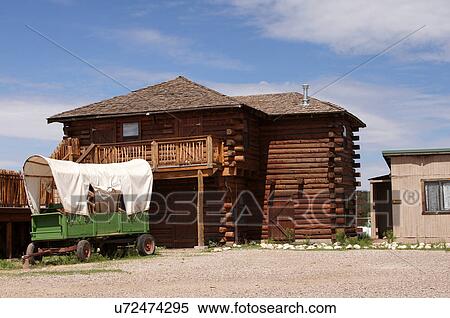 ranch old west exhibit conestoga wagon log new View Large Photo Image Stock Photography - ranch old west exhibit conestoga wagon log new. Fotosearch
