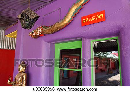 Stock Photograph -  red dragon inn at truth or new mexico nm. Fotosearch