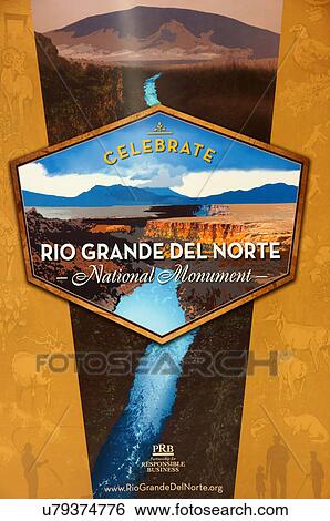 Stock Photograph -  rio grande national monument sign del norte taos. Fotosearch