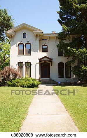 Stock Photo -  route 66 adlai stevenson house home museum green. Fotosearch