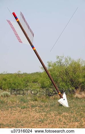 Picture -  route 66 arrow boys ranch tacosa tx texas mother. Fotosearch