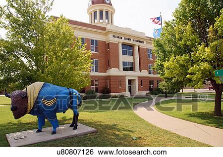 Stock Photograph -  route 66 beckham county courthouse sayre ok. Fotosearch