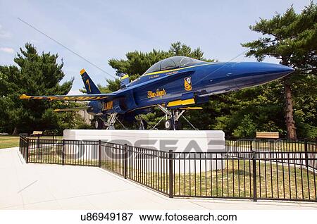 Stock Photo -  route 66 blue angel jet james mcdonnell st louis. Fotosearch