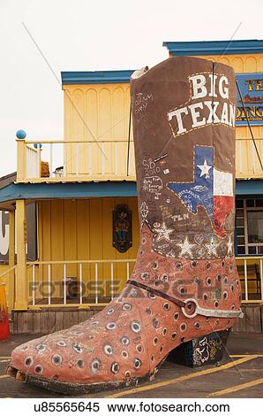Stock Photography -  route 66 boot big texan steak ranch amarillo tx. Fotosearch