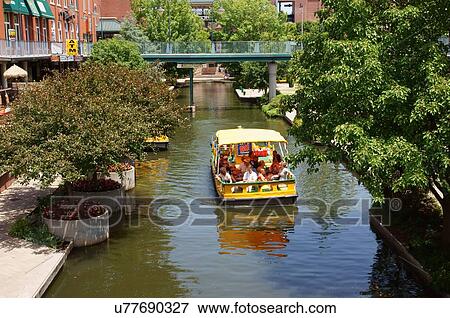 Stock Photo -  route 66 bricktown canal tour boat oklahoma city. Fotosearch