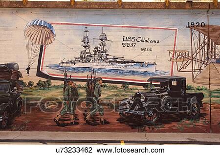 route 66 bricktown mural uss oklahoma wwii ww2 View Large Photo Image Stock Image - route 66 bricktown mural uss oklahoma wwii ww2. Fotosearch