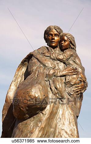 Stock Photography -  route 66 bronze statue mother child kid water. Fotosearch