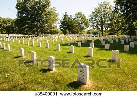Stock Image -  route 66 camp butler national cemetary monument. Fotosearch