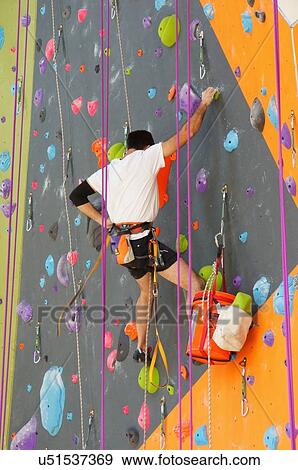 Stock Photo -  route 66 climb soill indoor rock climbing saint. Fotosearch