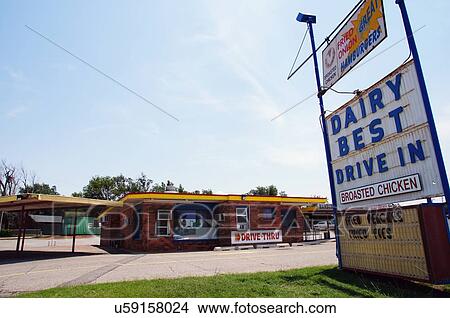 Picture -  route 66 dairy best drive inn clinton oklahoma. Fotosearch