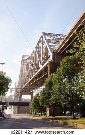 Stock Photo -  route 66 eads first street bridge st saint st.. Fotosearch