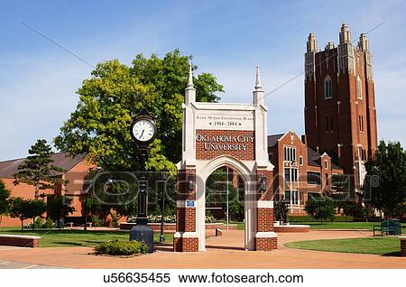 Stock Photography -  route 66 entrance oklahoma city university ok. Fotosearch