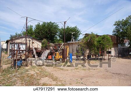 Stock Image -  route 66 gary mcduff art studio amarillo tx. Fotosearch