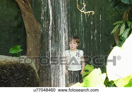 Stock Image -  route 66 girl child kid waterfall amarillo tx. Fotosearch