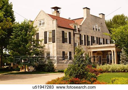 Stock Image -  route 66 governors mansion governor governer ok. Fotosearch