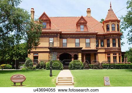 Stock Photography -  route 66 henry overholzer museum mansion city ok. Fotosearch