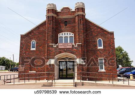Stock Photo -  route 66 heritage center canute oklahoma ok. Fotosearch