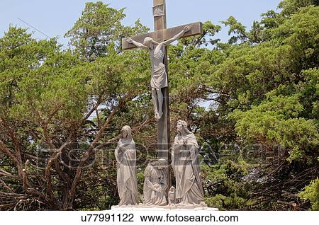 Stock Image -  route 66 holy family cemetary canute ok 1928. Fotosearch