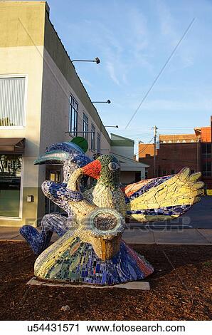 Stock Image -  route 66 hours bird sculpture downtown st louis. Fotosearch