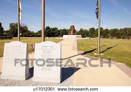 Stock Image -  route 66 illinois korean war memorial il oak. Fotosearch