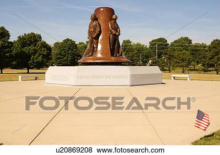 Stock Photo -  route 66 illinois korean war memorial monument. Fotosearch