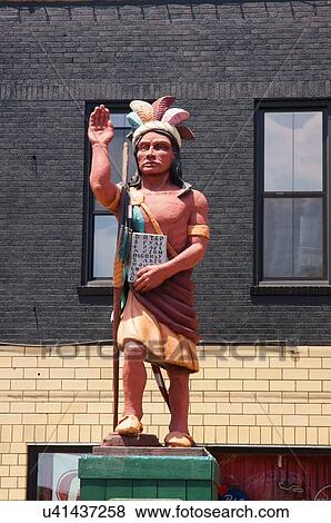 Stock Photo -  route 66 indian statue cherokee lemp business. Fotosearch