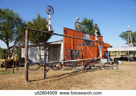 route 66 iron shop shed meade texas tx historic View Large Photo Image Stock Photo - route 66 iron shop shed meade texas tx historic. Fotosearch