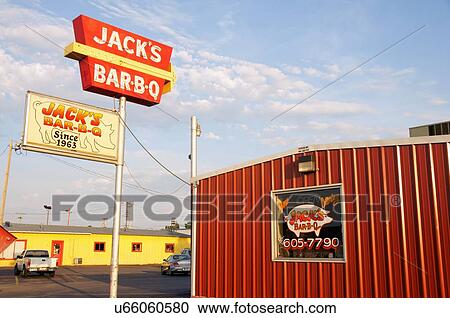 Stock Image -  route 66 jack barbeque bbq warr acres ok jacks. Fotosearch