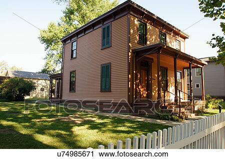 Stock Image -  route 66 jesse dubois home abraham lincoln site. Fotosearch