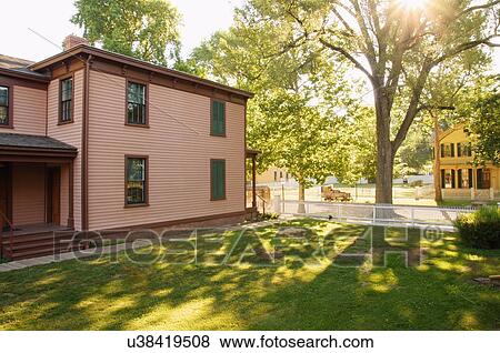 route 66 jesse dubois home abraham lincoln site View Large Photo Image Stock Photo - route 66 jesse dubois home abraham lincoln site. Fotosearch