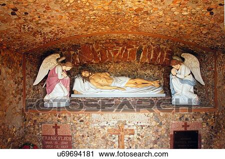 Stock Image -  route 66 jesus tomb canute ok crucifix angel. Fotosearch