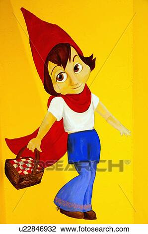 Stock Image -  route 66 little red riding hood mural graphic. Fotosearch