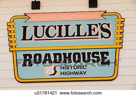 Stock Image -  route 66 lucille hamon cafe hydro ok roadhouse. Fotosearch